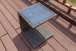 OUTFLEXX Beistelltisch, Grau, Polyrattan, 45 X 45 X 50 Cm, Tischplatte Spraystone, Innenliegend -MBM Verkäufe 4 18914.jpg