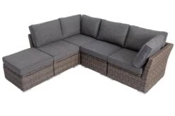 OUTFLEXX Loungegarnitur, Polyrattan/Teakholz, Tisch 160x90cm, Für 5 Personen, Wasserfeste Kissenbox -MBM Verkäufe 4 19390.jpg