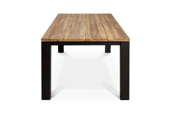 OUTFLEXX Oxford Esstisch, Dark Grey/natur, Alu/recycled FSC®-Teak, 180 X 90 Cm, Rustikal Gebürstet 4 OUTFLEXX Oxford Esstisch, Dark Grey/natur, Alu/recycled FSC®-Teak, 180 X 90 Cm, Rustikal Gebürstet – Bild 4