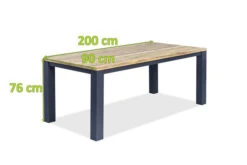 OUTFLEXX Oxford Esstisch, Dark Grey/natur, Alu/recycled FSC®-Teak, 200x90x76cm, Rustikal Gebürstet -MBM Verkäufe 4 20335.jpg