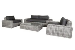 OUTFLEXX Loungemöbel, White Faded Grey, Polyrattan, 4 Personen, Inkl. Tisch 70 X 130 Cm Und Polster Aus Olefin In Anthrazit -MBM Verkäufe 4 20789.jpg