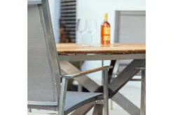 DIAMOND GARDEN Lyon Triangel Esstisch, Edelstahl/Recycled Teak, 150x 150 Cm -MBM Verkäufe 4 21210.jpg