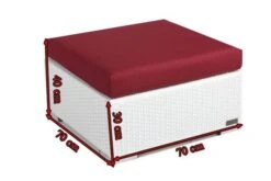 OUTFLEXX Beistelltisch/Hocker, Weiß, Polyrattan, Inkl. Glasplatte Und Polster -MBM Verkäufe 4 2511 8.jpg