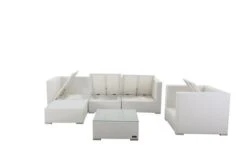OUTFLEXX Loungemöbel-Set, Weiß, Polyrattan, Für 5 Personen, Inkl. Kaffeetisch, Wasserfeste Kissenbox -MBM Verkäufe 4 2523 BOX B.jpg
