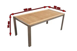 OUTFLEXX Esstisch, Edelstahl/FSC-Teakholz, 180x90cm -MBM Verkäufe 4 7101 3.jpg