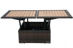 OUTFLEXX Loungetisch Höhenverstellbar, Braun-marmoriert, Polyrattan, 75/152x75x40/64,5cm -MBM Verkäufe 4 8887.jpg