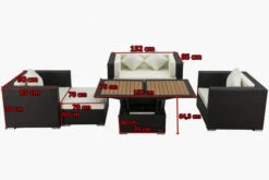 OUTFLEXX Lounge-Set, 5 Personen, Braun, Polyrattan, Inkl. Loungetisch, Wasserfeste Kissenbox -MBM Verkäufe 5 1298 BOX D.jpg
