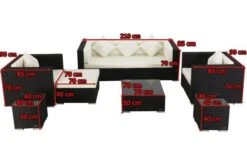 OUTFLEXX Loungemöbel-Set, Schwarz, Polyrattan, Für 6 Personen, Inkl. Kaffeetisch, Wasserfeste Kissenbox -MBM Verkäufe 5 1302 BOX B.jpg