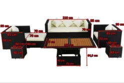 OUTFLEXX Loungemöbel-Set, Schwarz, Polyrattan, Für 6 Personen, Inkl. Loungetisch, Wasserfeste Kissenbox -MBM Verkäufe 5 1302 BOX D.jpg