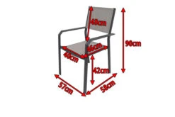 VILLANA Gartenstuhl, Anthrazit/grau, Aluminium/Textil, 58 X 57 X 90 Cm, Stapelbar 10 VILLANA Gartenstuhl, Anthrazit/grau, Aluminium/Textil, 58 X 57 X 90 Cm, Stapelbar -MBM Verkäufe 5 13403.jpg