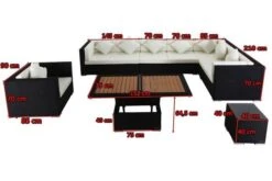 OUTFLEXX Loungemöbel-Set, Schwarz, Polyrattan, Für 8 Personen, Inkl. Loungetisch, Wasserfeste Kissenbox -MBM Verkäufe 5 1380 BOX D.jpg