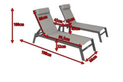 VILLANA 2er-Set Sonnenliegen, Anthrazit/grau, Alu/Textil, 198x66x32cm, Mit Beistelltisch 45x45cm -MBM Verkäufe 5 13885.jpg