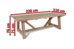 OUTFLEXX Esstisch XXL, Natur, Recyceltes FSC®-Teakholz, 220x110cm, Rustikal Gebürstet, Tischplattenstärke 4cm -MBM Verkäufe 5 15864.jpg
