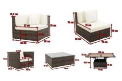 OUTFLEXX Loungemöbel-Set, Braun Marmoriert, Polyrattan, 5 Pers, Wasserfeste Kissenbox, Inkl. Loungetisch 14 OUTFLEXX Loungemöbel-Set, Braun Marmoriert, Polyrattan, 5 Pers, Wasserfeste Kissenbox, Inkl. Loungetisch -MBM Verkäufe 5 16065 BOX D.jpg