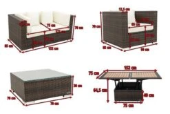 OUTFLEXX Loungemöbel-Set, Polyrattan, Braun Marmoriert, 5 Pers, Wasserfeste Kissenbox, Inkl. Loungetisch -MBM Verkäufe 5 16066 BOX D.jpg