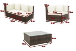 OUTFLEXX Loungemöbel-Set, Braun Marmoriert, 5 Pers, Polyrattan, Wasserfeste Kissenbox, Inkl. Beistelltisch -MBM Verkäufe 5 16068 BOX B.jpg