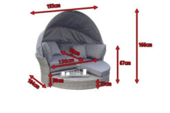 OUTFLEXX Sonneninsel, Grau, Polyrattan, Halbrund, 193 X 104 X 74 Cm, Hocker Drehbar, Dach Klappbar -MBM Verkäufe 5 16110.jpg