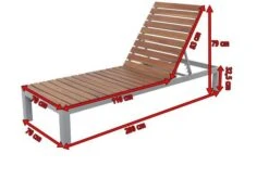 VILLANA Gartenliege, Alu / FSC-Akazienholz, 200 X 70 X 33 Cm, 4-Stufen Verstellbar -MBM Verkäufe 5 16457.jpg