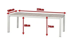 SIENA GARDEN Silva Diningtisch, Weiß/washed Grey, Alu/Keramik, 220x100cm -MBM Verkäufe 5 16603.jpg