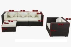 OUTFLEXX Loungemöbel-Set, Braun, Polyrattan, Für 5 Personen, Wasserfeste Kissenbox -MBM Verkäufe 5 1713 BOX A.jpg