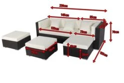OUTFLEXX Loungemöbel-Set, Braun, Polyrattan, 5 Personen, Wasserfeste Kissenbox, Inkl. Kaffeetisch -MBM Verkäufe 5 18227 BOX B.jpg