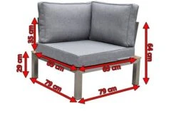 OUTFLEXX Eckelement, Silber/grau, Edelstahl/FSC-Teakholz/Textil, 79 X 79 X 64 Cm -MBM Verkäufe 5 18289.jpg