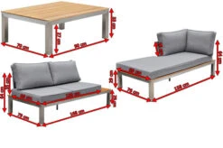 OUTFLEXX Loungemöbel, Silber/grau, Edelstahl/FSC-Teakholz/Textil, Für 4 Personen, Inkl. Kaffeetisch -MBM Verkäufe 5 18298.jpg