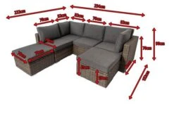 OUTFLEXX Loungemöbel-Set, Grau, Polyrattan, 6 Personen, Verstellbare Sitzflächen, Wasserfeste Kissenbox -MBM Verkäufe 5 18364 BOX.jpg