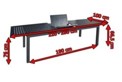 DOPPLER Expert Esstisch, Anthrazit/schwarz, Aluminium, 220-280 X 100 Cm, Ausziehbar 15 DOPPLER Expert Esstisch, Anthrazit/schwarz, Aluminium, 220-280 X 100 Cm, Ausziehbar -MBM Verkäufe 5 18624.jpg