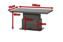 SIENA GARDEN Porto Lifttisch, Grau, Alu / Gardino®-Geflecht, 130 X 75 X 40/52/65 Cm, Höhenverstellbar, Spraystone Platte -MBM Verkäufe 5 18644.jpg