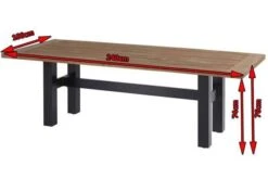 HARTMAN Yasmani Esstisch, Carbon Black/vintage Brown, Alu/Teak, 240x100cm -MBM Verkäufe 5 18688.jpg