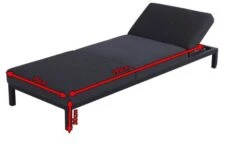 HARTMAN Adam Gartenliege, Sooty, Alu/Sunbrella, 4x4 Textilen, 195x70x30cm, Rückenlehne Verstellbar, Inkl. Kopfkissen -MBM Verkäufe 5 18733.jpg