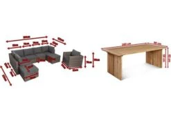 OUTFLEXX Loungegarnitur, Polyrattan/Teakholz, Tisch 160x90cm, Für 8 Personen, Wasserfeste Kissenbox -MBM Verkäufe 5 19396.jpg