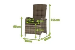 Ploß Rabida Dining Sessel, Champagner-meliert, Polyrattan, 60x68x111 Cm, Verstellbar, Inkl. Polster -MBM Verkäufe 5 20159.jpg