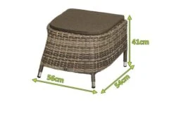 Ploß Rabida Hocker, Champagner-meliert, Polyrattan, 56x54x41 Cm, Zu Dining Sessel, Inkl. Polster -MBM Verkäufe 5 20160.jpg