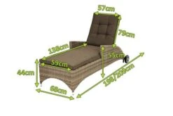 Ploß Rabida Comfort Rollliege, Champagner-meliert, Polyrattan, 198x68x44cm, Verstellbar, Hohe Sitzhöhe -MBM Verkäufe 5 20165.jpg