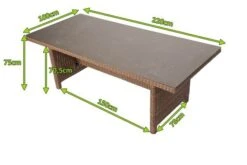 OUTFLEXX Dining Tisch, Hellbraun, Polyrattan, 220 X 100 Cm, Tischplatte Spraystone, 6mm -MBM Verkäufe 5 20677.jpg