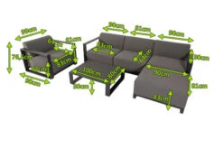 OUTFLEXX Loungeset, Flanelle, Alu/Sunbrella, Für 5 Personen, Loungetisch 100x80 Cm -MBM Verkäufe 5 20753.jpg