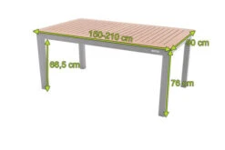 DOPPLER Expert Esstisch, Silber/Holzoptik, Aluminium, 150-210x90 Cm, Ausziehbar -MBM Verkäufe 5 20899.jpg