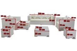 OUTFLEXX Loungemöbel-Set, Weiß, Polyrattan, Für 6 Personen, Inkl. Kaffeetisch, Wasserfeste Kissenbox -MBM Verkäufe 5 7174 BOX B.jpg