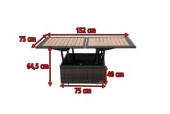 OUTFLEXX Loungetisch Höhenverstellbar, Braun-marmoriert, Polyrattan, 75/152x75x40/64,5cm -MBM Verkäufe 5 8887.jpg