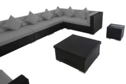 OUTFLEXX Loungemöbel-Set, Schwarz, Polyrattan, Für 8 Personen, Inkl. Loungetisch, Wasserfeste Kissenbox -MBM Verkäufe 6 1380 BOX D.jpg