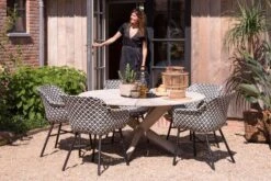 HARTMAN Provence Crossleg Esstisch, Light Grey, Teakholz, Ø150cm, Inkl. Granitinlay Ø50cm -MBM Verkäufe 6 17476.jpg