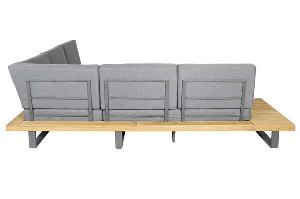 OUTFLEXX Ecklounge, Teakoptik/anthrazit, Aluminium/Akazie, Für 5 Personen, Inkl. Polster 6 OUTFLEXX Ecklounge, Teakoptik/anthrazit, Aluminium/Akazie, Für 5 Personen, Inkl. Polster – Bild 6