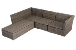 OUTFLEXX Loungegarnitur, Polyrattan/Teakholz, Tisch 160x90cm, Für 5 Personen, Wasserfeste Kissenbox -MBM Verkäufe 6 19390.jpg