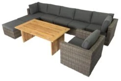 OUTFLEXX Loungegarnitur, Polyrattan/Teakholz, Tisch 160x90cm, Für 8 Personen, Wasserfeste Kissenbox -MBM Verkäufe 6 19396.jpg