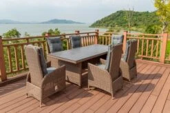 OUTFLEXX Dining Tisch, Hellbraun, Polyrattan, 220 X 100 Cm, Tischplatte Spraystone, 6mm -MBM Verkäufe 6 20677.jpg