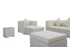 OUTFLEXX Loungemöbel-Set, Weiß, Polyrattan, Für 6 Personen, Inkl. Kaffeetisch, Wasserfeste Kissenbox -MBM Verkäufe 6 7174 BOX B.jpg