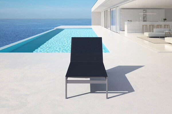 OUTFLEXX Rollliege, Schwarz, Edelstahl/Textilene, Verstellbare Rückenlehne, 212x71x36cm 3 OUTFLEXX Rollliege, Schwarz, Edelstahl/Textilene, Verstellbare Rückenlehne, 212x71x36cm – Bild 3