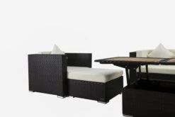 OUTFLEXX Lounge-Set, 5 Personen, Braun, Polyrattan, Inkl. Loungetisch, Wasserfeste Kissenbox -MBM Verkäufe 7 1298 BOX D.jpg